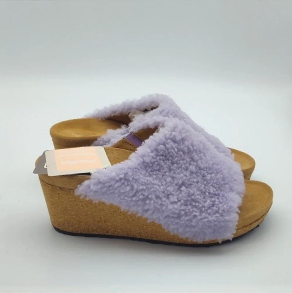 NWT BIRKENSTOCK NAMIKA TEDDY WEDGE IN LILAC EU 38 $170 - Picture 4 of 13
